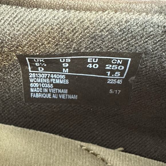 Clarks CHANNING ANN Women Size 9 Brown Leather Side Zip Wedge Heel Loafers Shoes - Picture 10 of 10